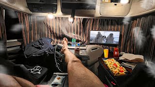 I Dropped the TV While Truck Camping ! Alone at Night Camp