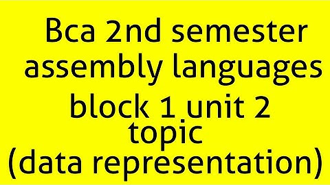Bca  2nd semester assembly language (mcs012) block-1 unit-2 topic (data representation)