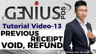 Genius POS Advance Tutorial 13 Setting- Previous Receipt, Refund, Void, Reopen