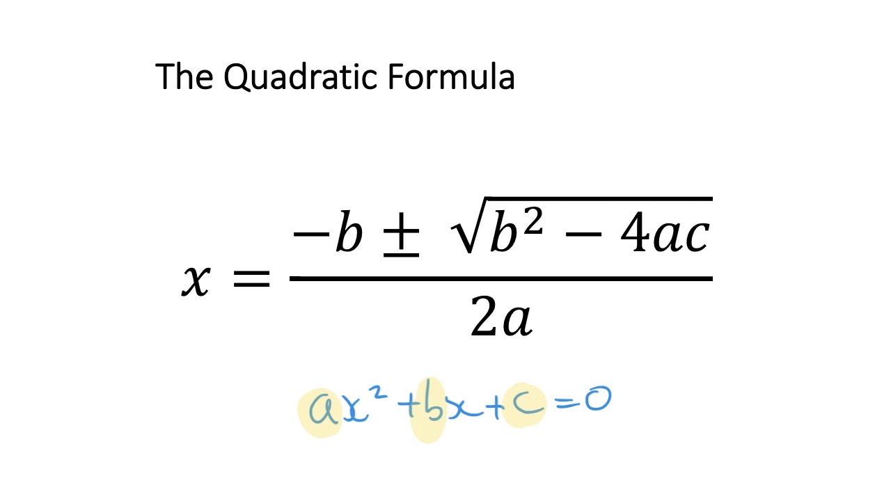 quadratic equation solver formula