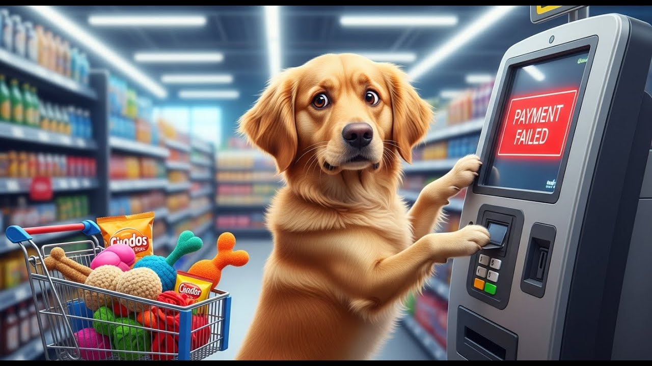 Buddy the Dog's Shopping Spree Goes Wrong: Payment Machine Mayhem!