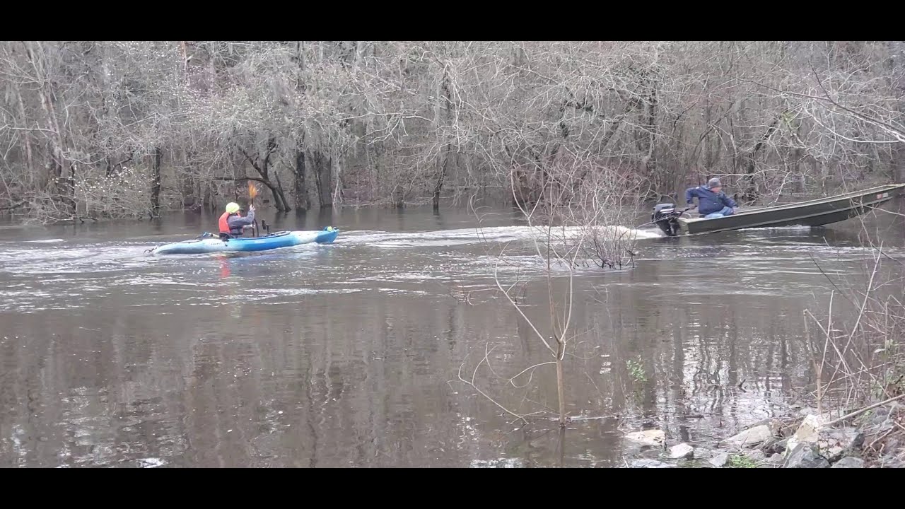 9.9hp pushing jon boat upstream @ Boat Motor Tryouts, Troupville Boat ...