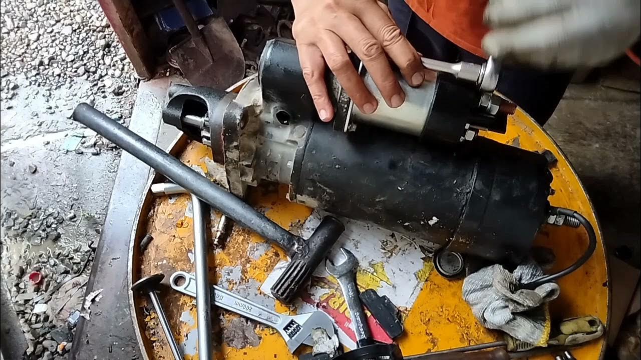 HOW TO REPAIR STARTER MOTOR REPLACED START SOLINOID CATERPILLAR