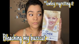 Bleaching my buzzcut at home! What have I done…? 😬😬😬