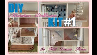 【DIY ミニチュア】ドールハウス・キット5つ目 #1  [So Well]、Miniature Dollhouse KIT Dream House SO WELL(Kit modified) #1