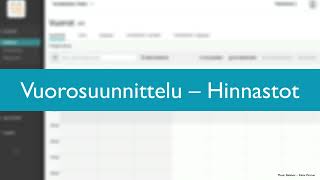 Vuorosuunnittelu Hinnastot