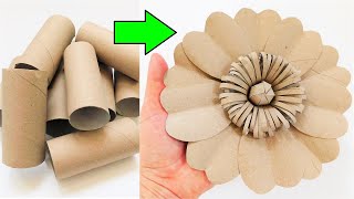 Duży Kwiat DIY z Rolek po Papierze Toaletowym / Łatwy Kwiat z Papierowych Rolek
