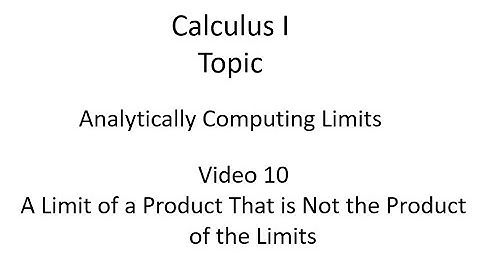 A Limit of a Product That is Not the Product of the Limits
