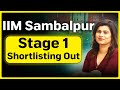 IIM Sambalpur MBA | MBA BA Stage 1 Shortlist Out | Shortlisting Criteria | Placements | Way Ahead