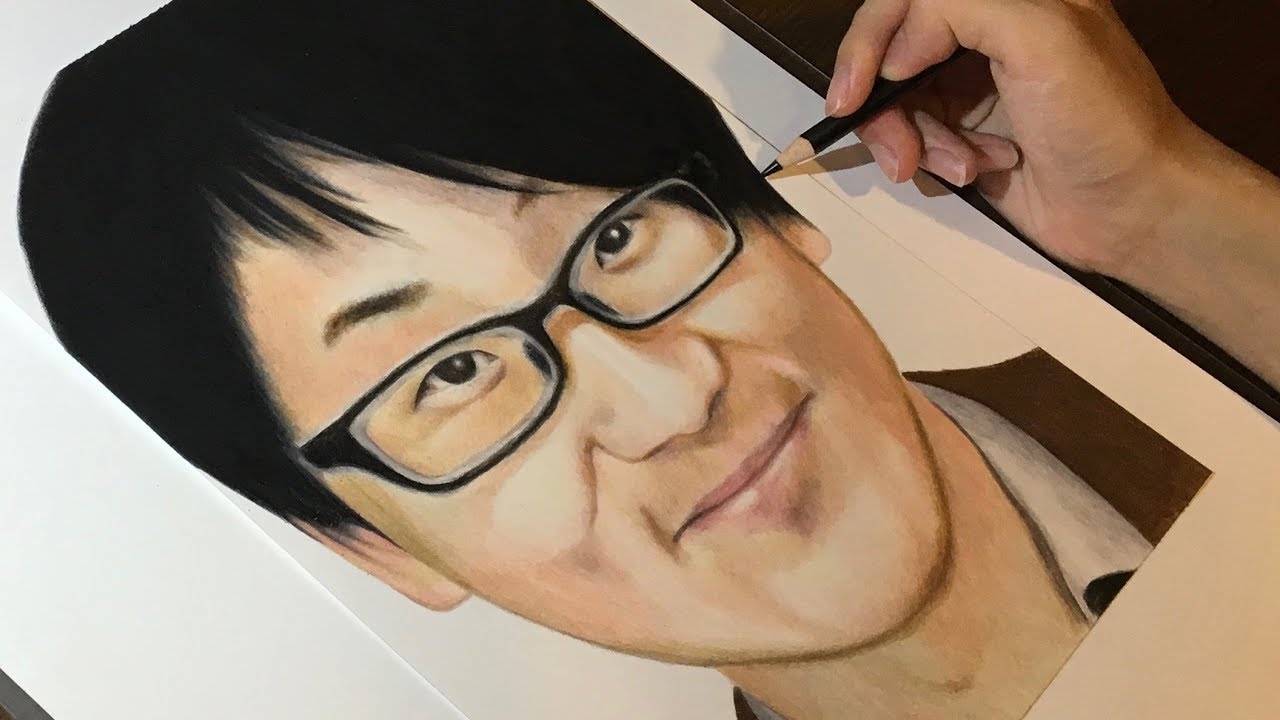 色鉛筆で東海オンエアの虫眼鏡さんを描いてみた Youtube