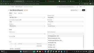 Erp Next Tutorial - Creating material request