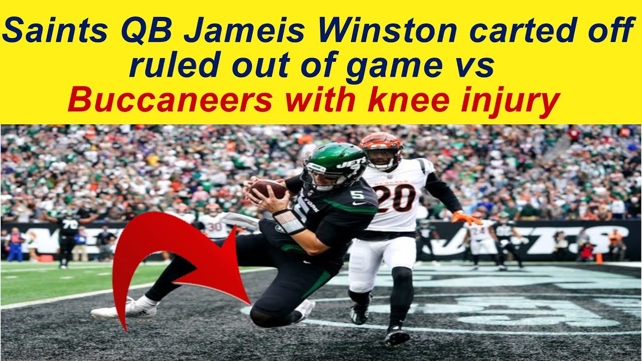 New Orleans Saints QB Jameis Winston carted off with injured knee ...