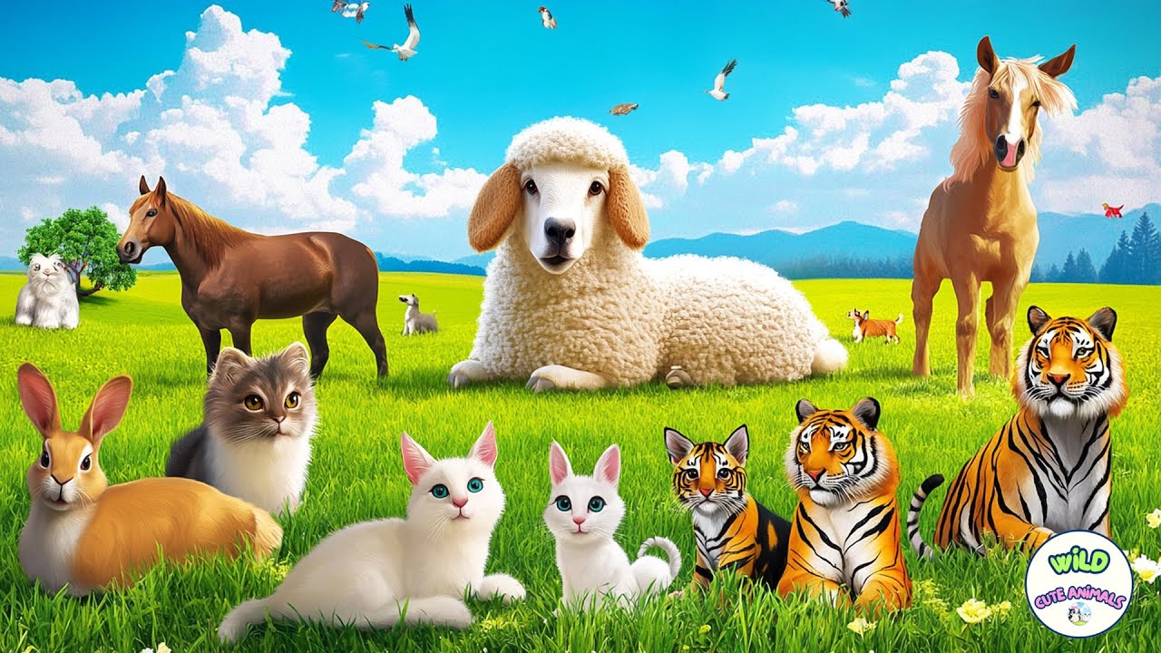 Adorable Farm Animal Sounds: Horse, Sheep, Rabbit, Cat, Tiger, Bird - Animal Sounds