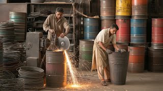 : Industrial Recycling in Pakistan  | Drum Cutting & Dustbin Manufacturing Process
