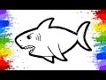 Lets learn How to draw a shark for kids - Как нарисовать акулу - शार्क कैसे आकर्षित करें