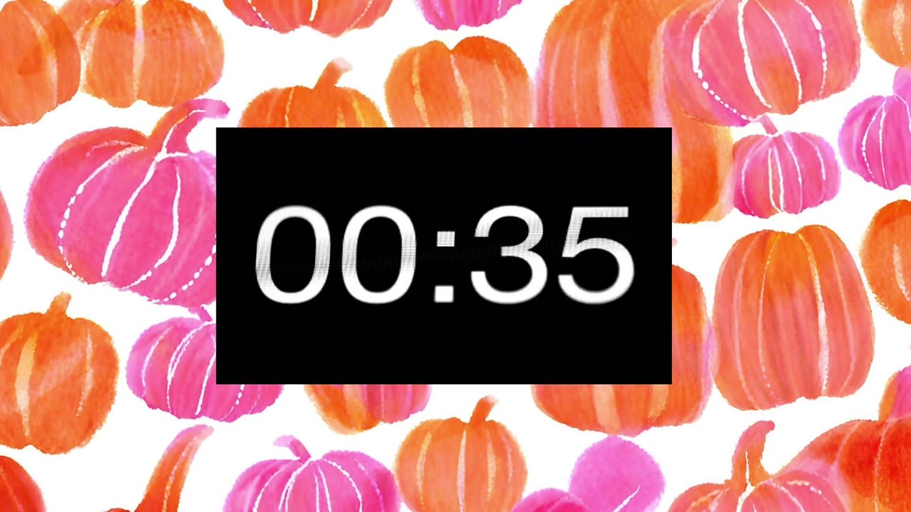 Pink and Orange Halloween Pumpkin Timer Countdown / Halloween Music with Beep Timer / Classroom