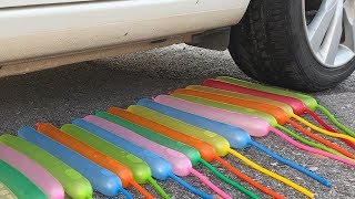 Experiment Car vs Water Balloons | Crushing crunchy \& soft things by car | Test Ex