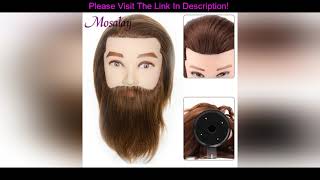 Top Male Training Head With Hair Maniquin Doll Hairdressing Training Manikin Head With Beard Cosmet