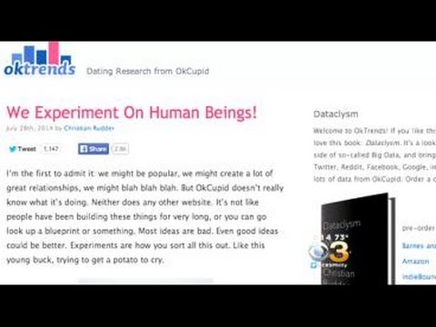 OK Cupid Users Upset After Company Confesses To 'Experimenting' On Them from YouTube · Duration: 1 minutes 45 seconds OK Cupid Users Upset After Company Confesses To 'Experimenting' On Them from YouTube · Duration: 1 minutes 45 seconds