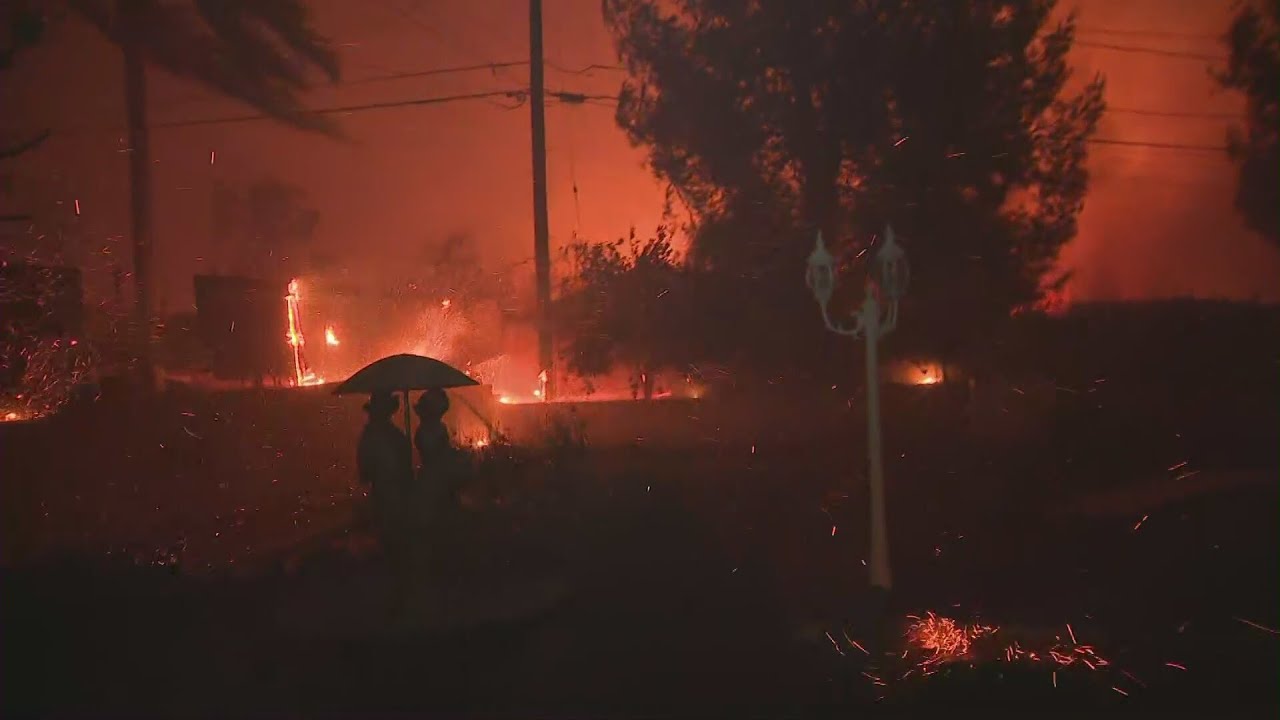 Fast-moving Eaton Canyon fire ignites near Altadena | Los Angeles Fires