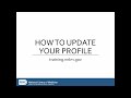 How to update your profile on trainingnnlmgov
