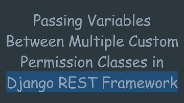 Passing Variables Between Multiple Custom Permission Classes in Django REST Framework