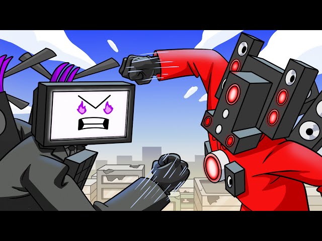 TITAN TV MAN vs. TITAN SPEAKERMAN! (Cartoon Animation) class=