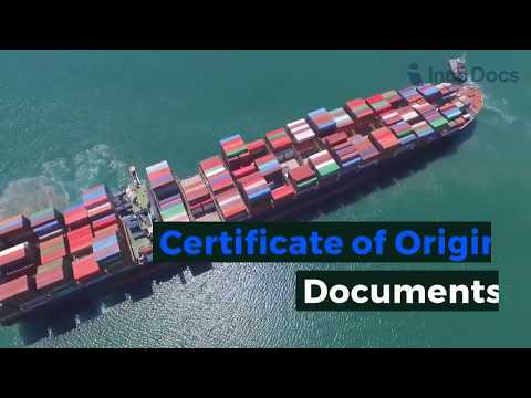 Certificate Of Origin Document for export