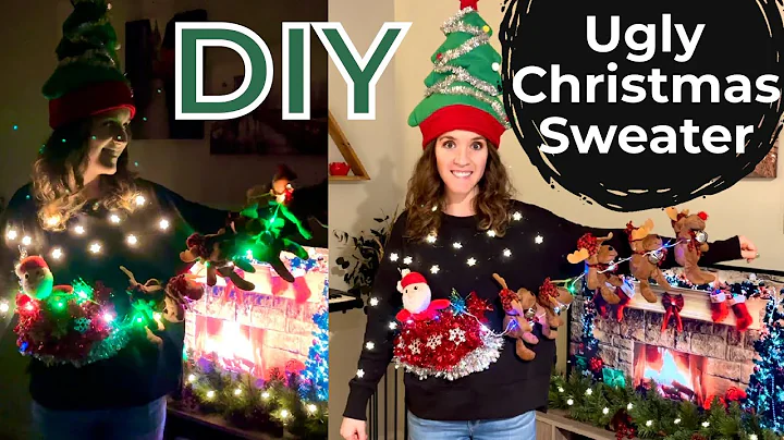 DIY Ugly Christmas Sweater With Lights *But it's kind of cute *Santa in a sleigh