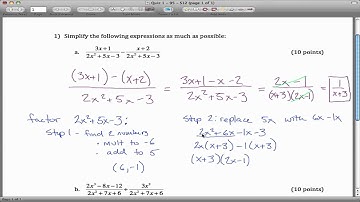 simplifying rational expressions quiz