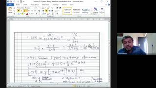 CS - FT - Lecture 21  - Steady State Error Analysis - Introduction