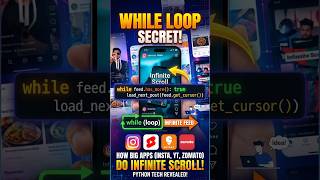 🤯 Why YouTube, Instagram, Swiggy & Zomato Depend on while Loop? | Python Secrets! #shorts