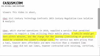 Uber 21st Century Technology Confronts 20th Century Regulation Case Solution & Analysis- Caseism.com