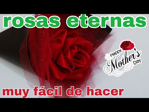 CÓMO HACER ROSAS 🌹 ETERNAS CON LISTÓN 🎀 SÚPER FÁCIL IDEAS 💡 #creative  #rosaseternas #flores 