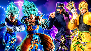 Fusion Vegito OP (Goku & Vegeta) VS Jotaro K1 V2 & Dio K1 V2 in Jump Force Mugen🔥