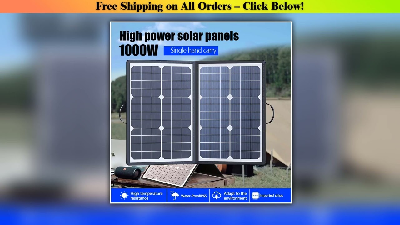 Solar Panel Kit Complete Camping 1000W Foldable Solar Power Station  Portable Generator Charger