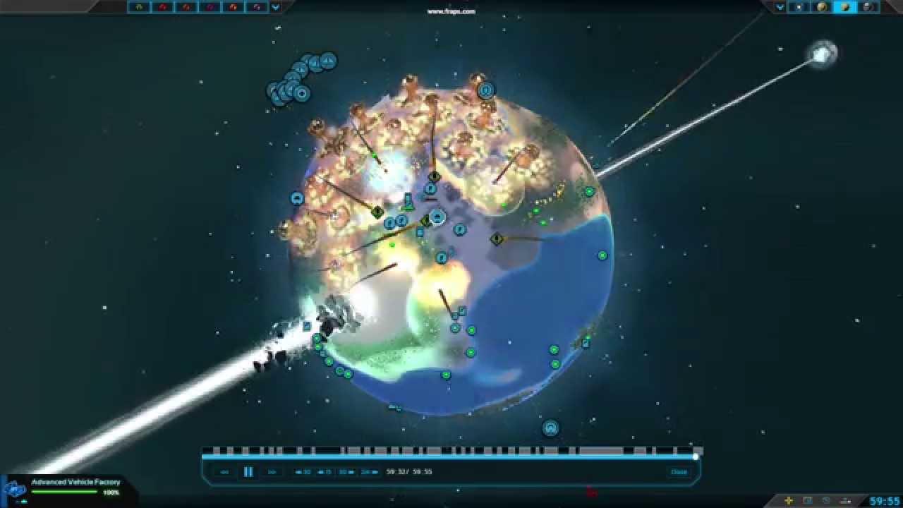 Synchronous Nuclear Barrage + Annihilaser! Planetary Annihilation!