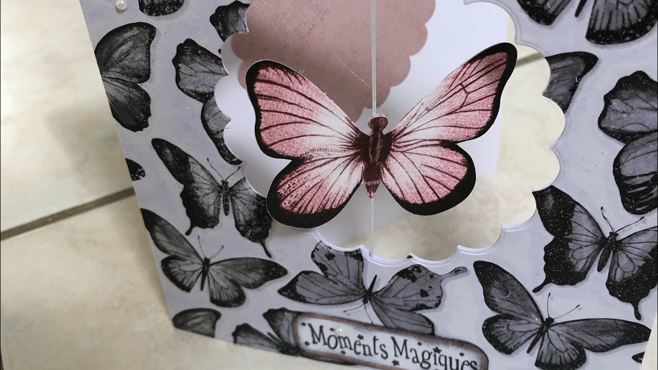 TUTO CARTE QUI TOURNE BUTERFFLY FACILE DEBUTANT