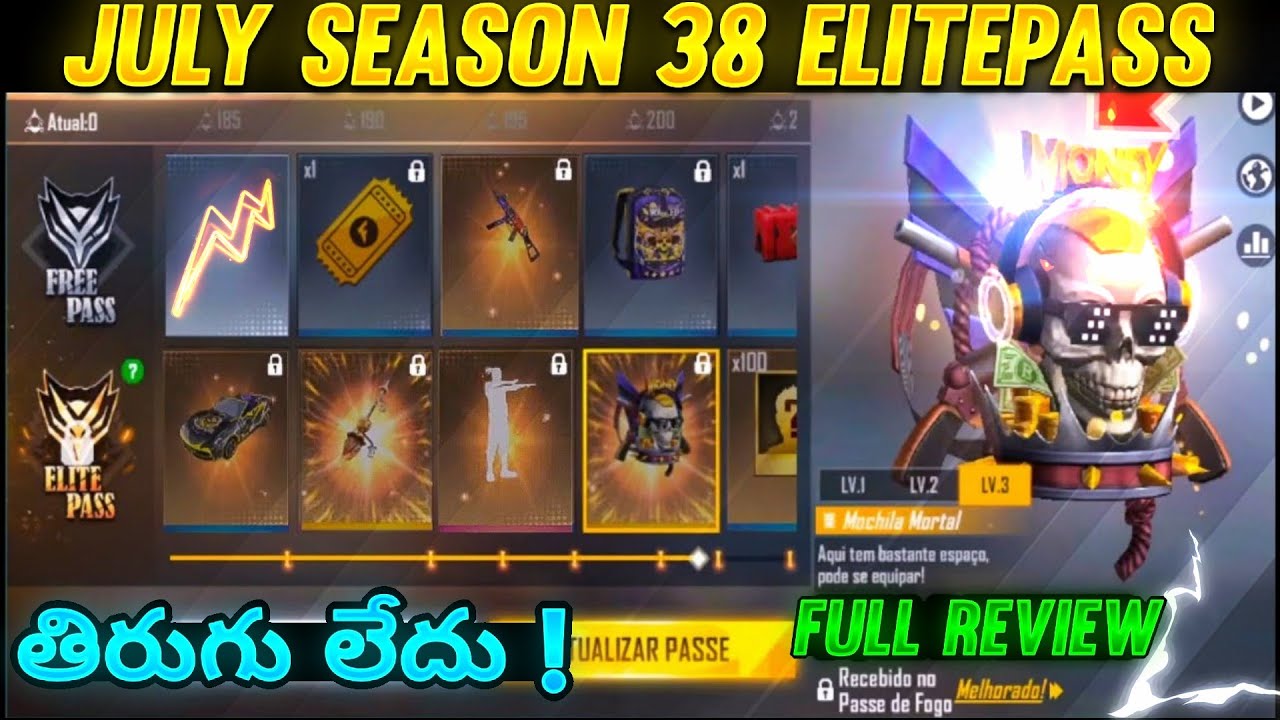 July Elite Pass FreeFire 2021 | Season 38 ELITE PASS Full Video | July Elite Pass Freefire | Telugu