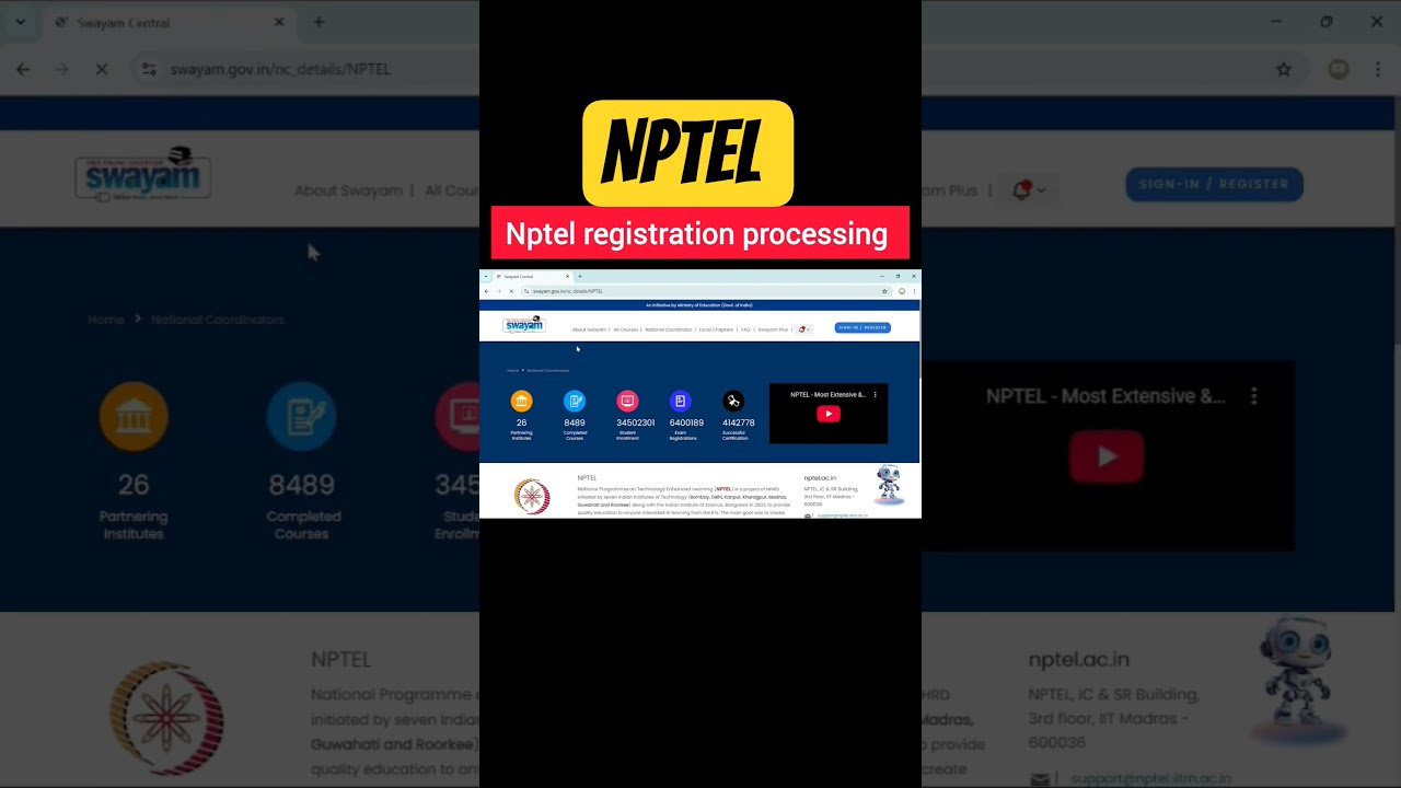 NPTEL registration process 
