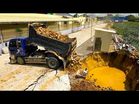 Building a pond with dozer recovery video Truck 5t land size 5x20m