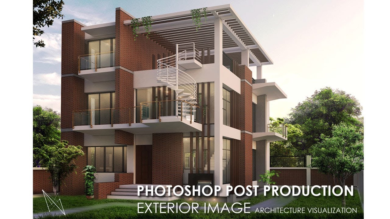 Photoshop Post Production Exterior image Architecture Visualization+ ...