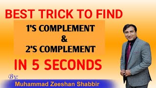 Lecture 15 1's & 2's Complement very easy trick in Urdu/Hindi||Digital Logic & Design