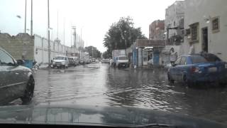 أمطار حي الجامعة شارع حفصة بنت عمر