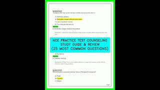 NCE Practice Test 2026 | Counseling Study Guide + 25 Common Questions for Exam Success Full Review