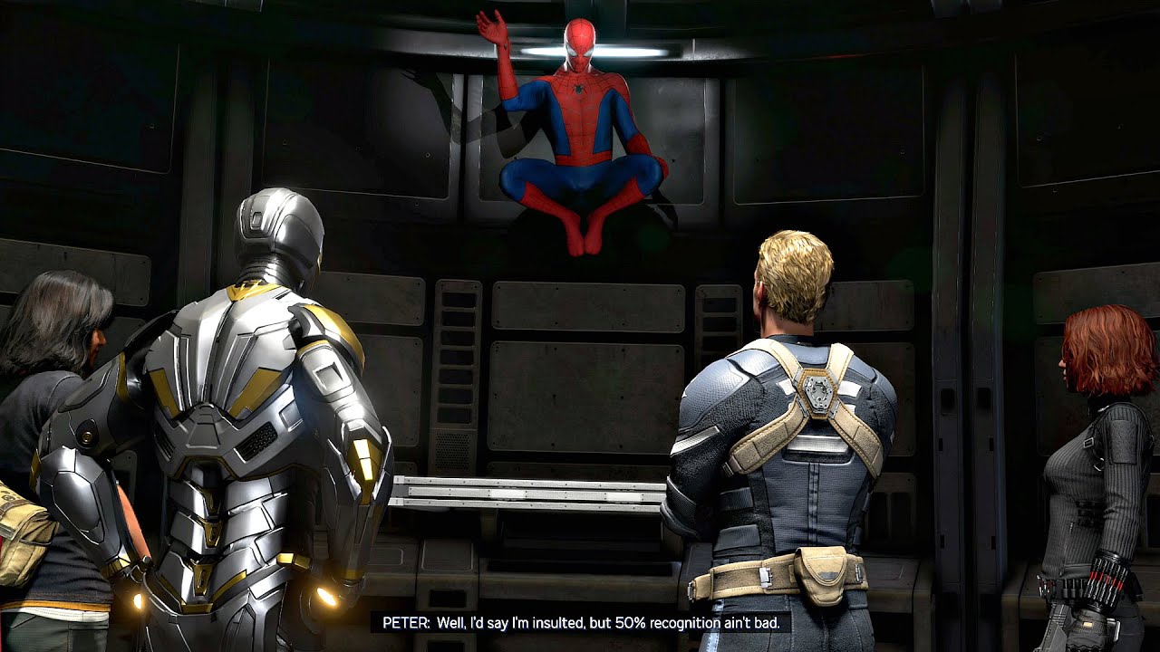 Spiderman Meets The Avengers Scene 2021 - Marvels Avengers Spider-Man 4K ULTRA HD PS5