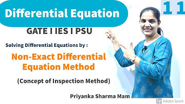 Non- Exact  Differential Equation | Engineering Mathematics for GATE ESE PSUs by Priyanka Sharma Mam