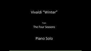 Winter (From The Four Seasons) Piano Solo - Vivaldi