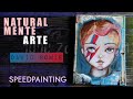 we can be heroes, just for one day . Bowie Speedpainting Portrait .mixmedia painting and collage