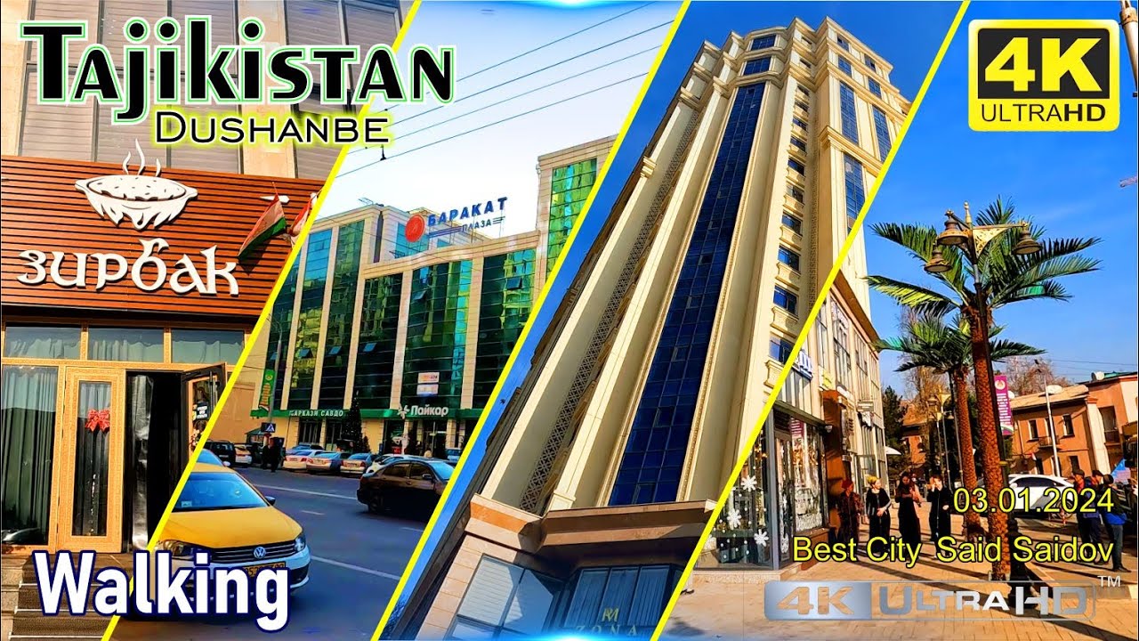 4k Dushanbe Tajikistan 2024, Пайкар, голубой экран, ошхонаи Зирбак Said